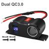 12V Car Charger Power Adapter QC3.0 &PD3.0 Outlet Cigarette Lighter Socket Splitter with LED Voltmeter for RV Marine Boat