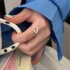 Elegant Geometric Push-Pull Hollow Heart Ring for Women - Trendy Fashionable Index Finger Style