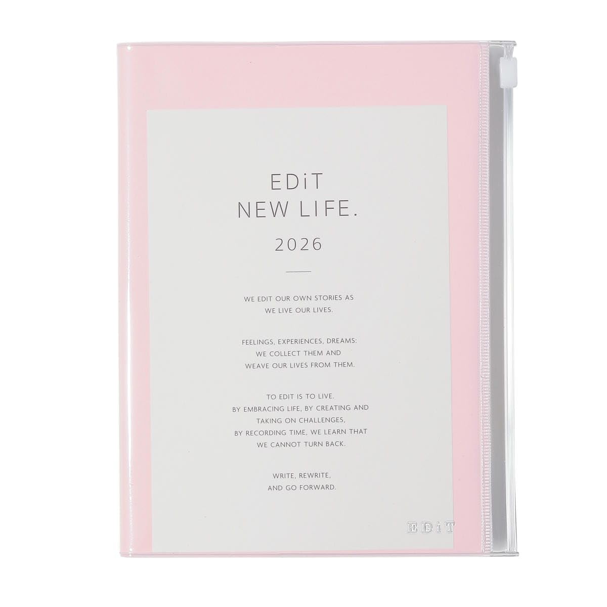 

2026 Planner, Weekly Planner, December 2025, Semi-A5, Clear Pocket, Millennial Pink, EDiT 26WDR-ETH03-PK