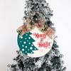 Bow Wooden Christmas Pendant Elk Christmas Door Decoration Shop Door Hanging Ornaments  Bar