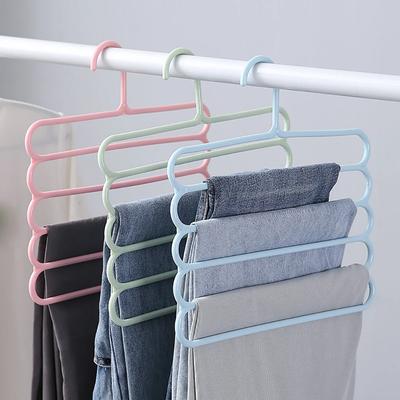 5 Layers Pants Towel Scarfs Racks Storage Organization Clothes Hangers Trousers Hangers Holders Closet Storage Organizers Tools