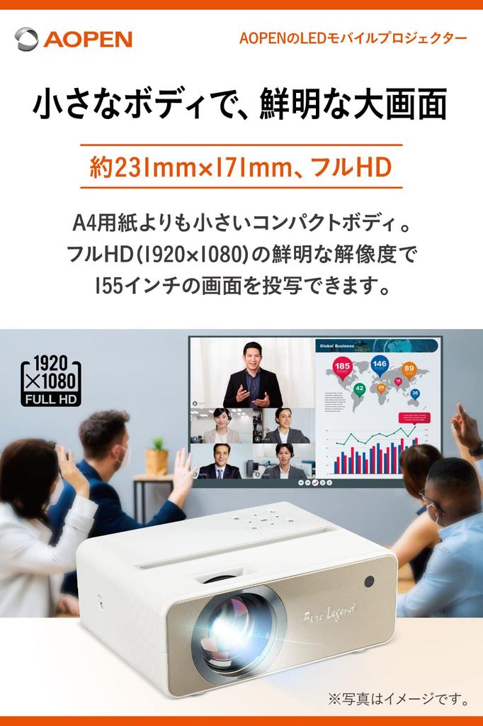 AOpen QF12 Proiettore LED Portatile 1920 x 1080 100 ANSI lm, LCD, (1080p),