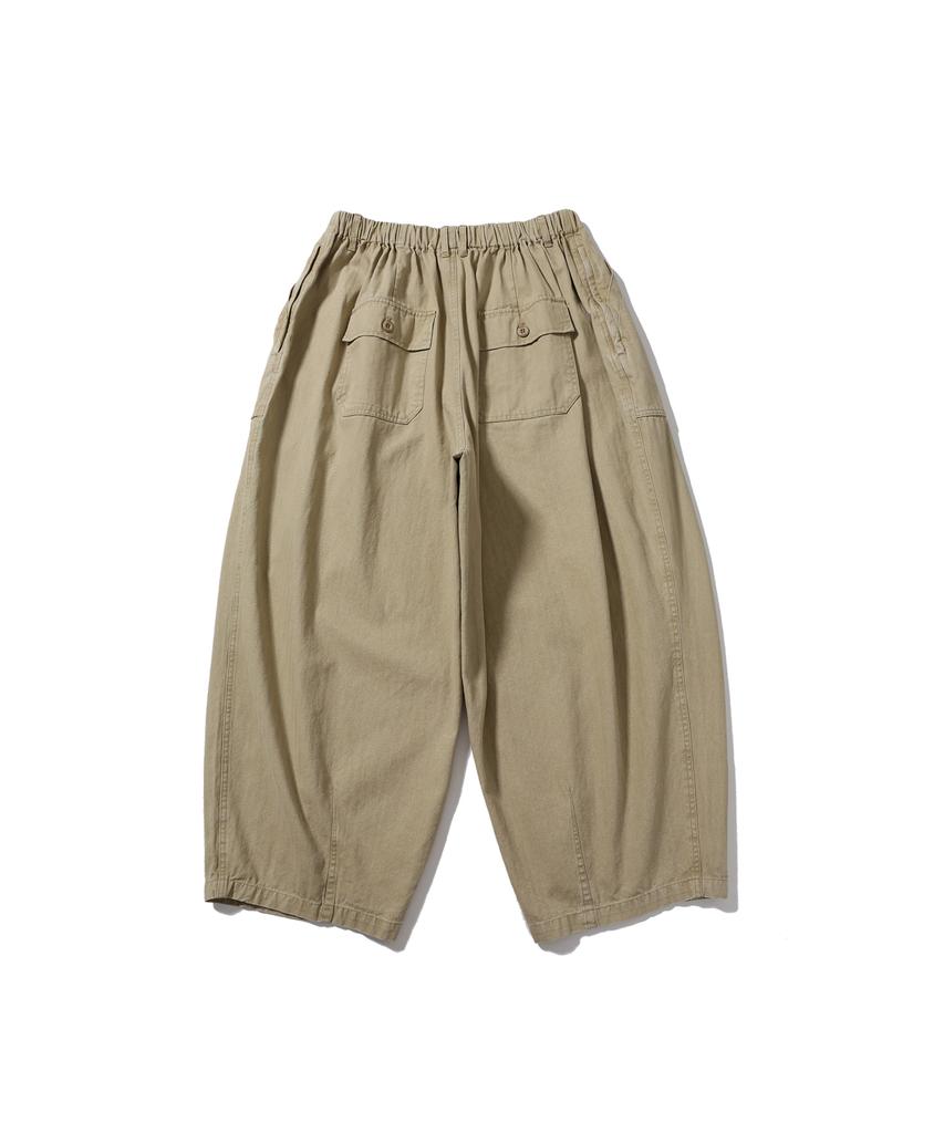 ANGLAN Herringbone Fatigue Balloon Pants - Beige