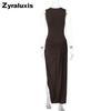 Women's Summer New Fashion Personality Tiered Ruffles Slim Fit Crew Neck Sleeveless Dress