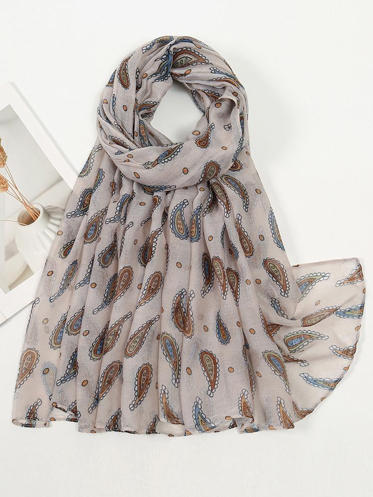 Elegant Women Retro Silk Scarf Print Wrap Shawl Lady Bandanas Hijab Boho Beach Long Scarve Pareo Headscarf Fashion Korean New