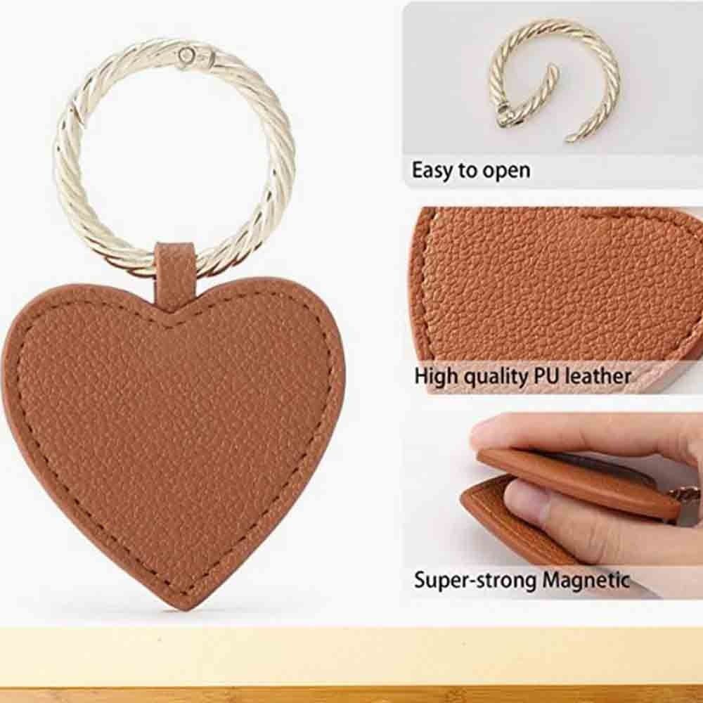 Heart Love Shape Hat Holder Anti-lost Pu Leather Magnetic Hat Clip Portable   Girl