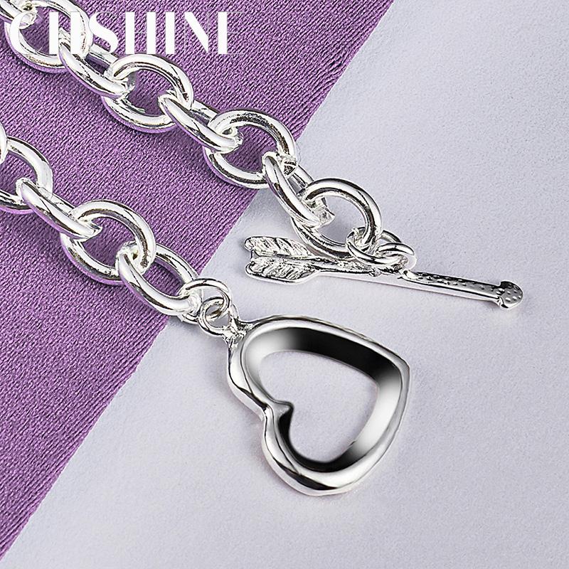 CHSHINE 925 Sterling Silver Charm Heart Bracelet For Women Wedding Party Fashion Fine Jewelry