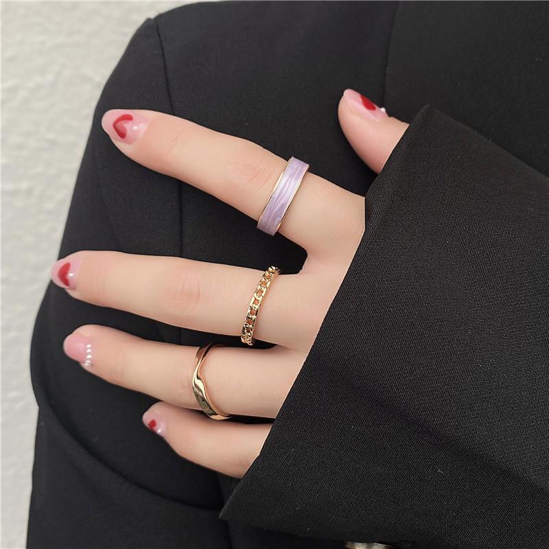 

Korean Style Three-Piece Gold Open Ring Set for Women – Luxurious, Light, and Elegant