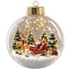LED Lighted Transparent Acrylic Christmas Ornament Ball Decor Tree Hanging Festive Home Decoration