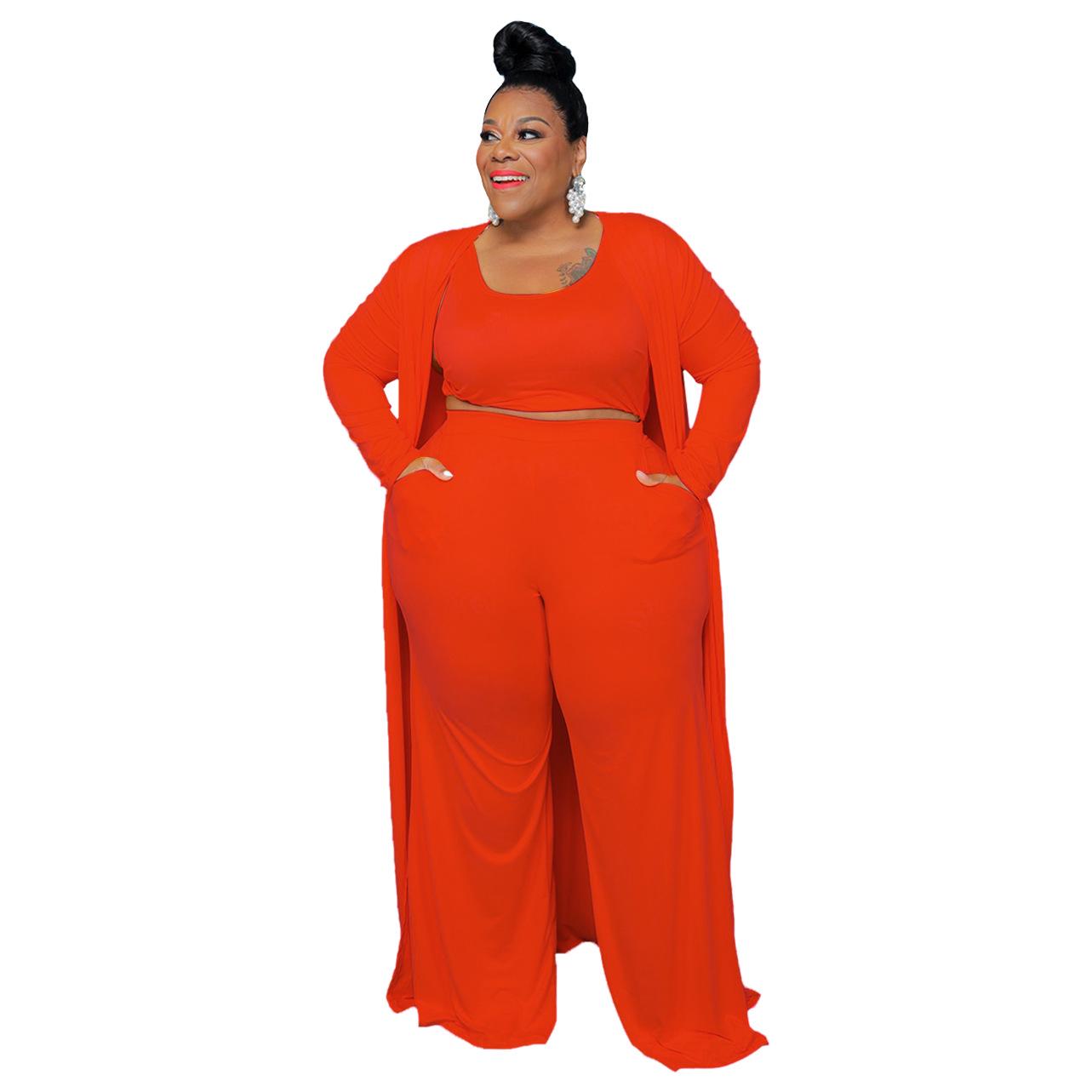 

Женский повседневный модный спортивный домашний халат-пальто, комплект из трех предметов - Коллекция Осень/Зима 2022 5XL оранжевый