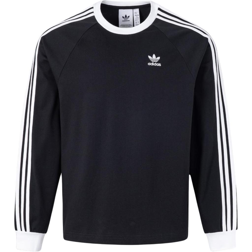 Adidas Originals Classic Series Striped Comfortable Loose Fit Long Sleeve T-Shirt Men Tops Black White KE5824