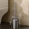 Bathroom Toilet Brush Holder Cleaning Tools Space Aluminum Wall Mounted No Drill Vertical Toilet Brush Bathroom Accessories