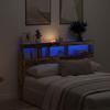 VidaXL Headboard Cabinet with LED Old Wood 160x17x102 Cm, Headboard, LED Headboard, Bedroom Cabinet 863131