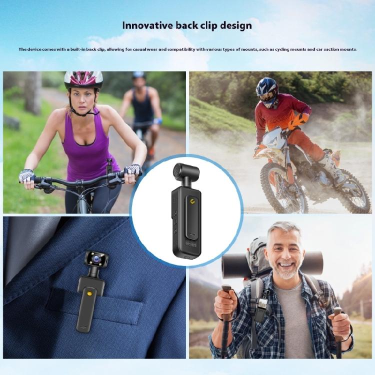4K Sports Wearable Camera 180 Degree Travel Bike Driver Recorder Pocket Camera for Motorcycle Vlogging Sports
