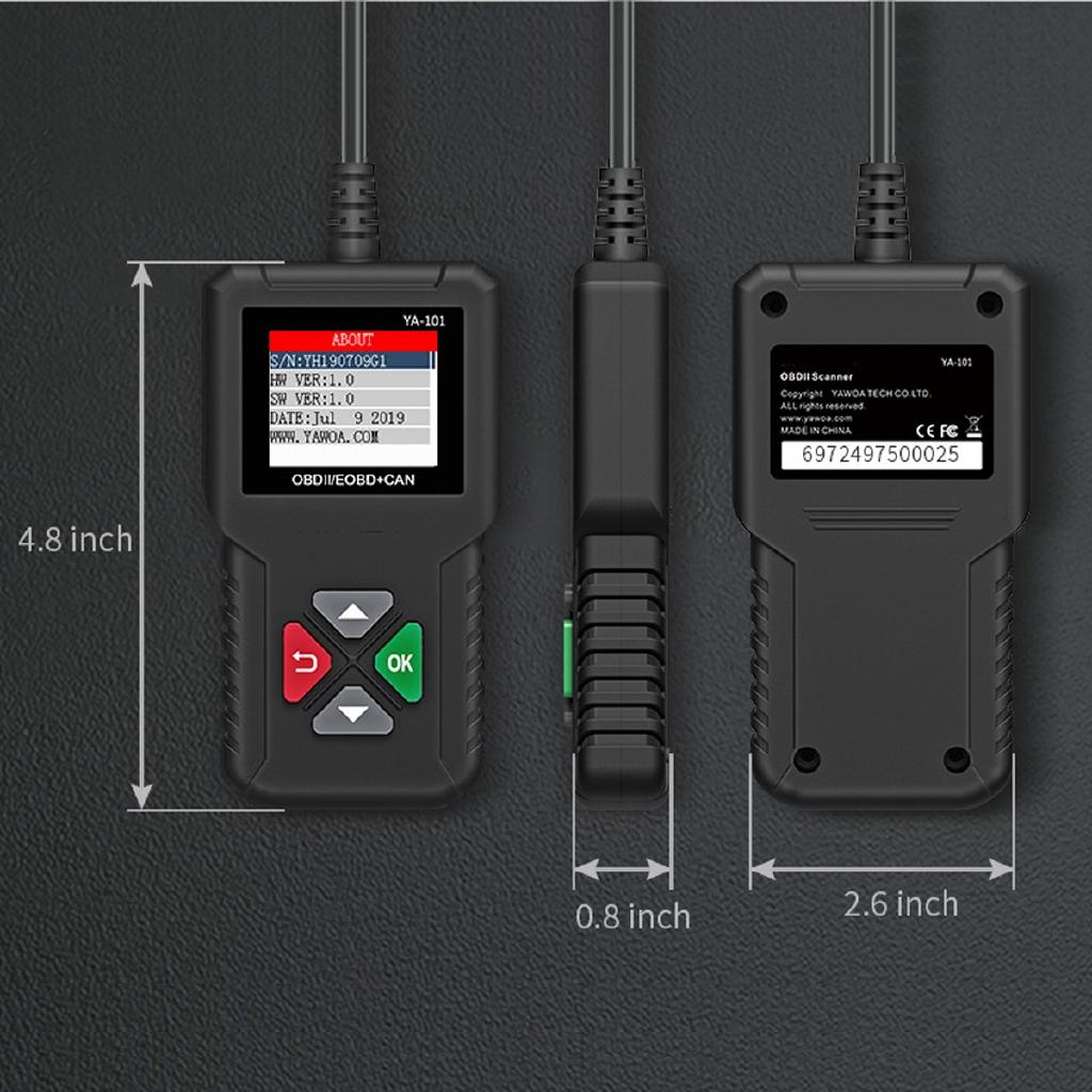 YA101 OBD Car Diagnostic Auto Diagnostic-Tool Battery Testing Fault Error Codes Read Clear OBD Automotive Scanner 12V