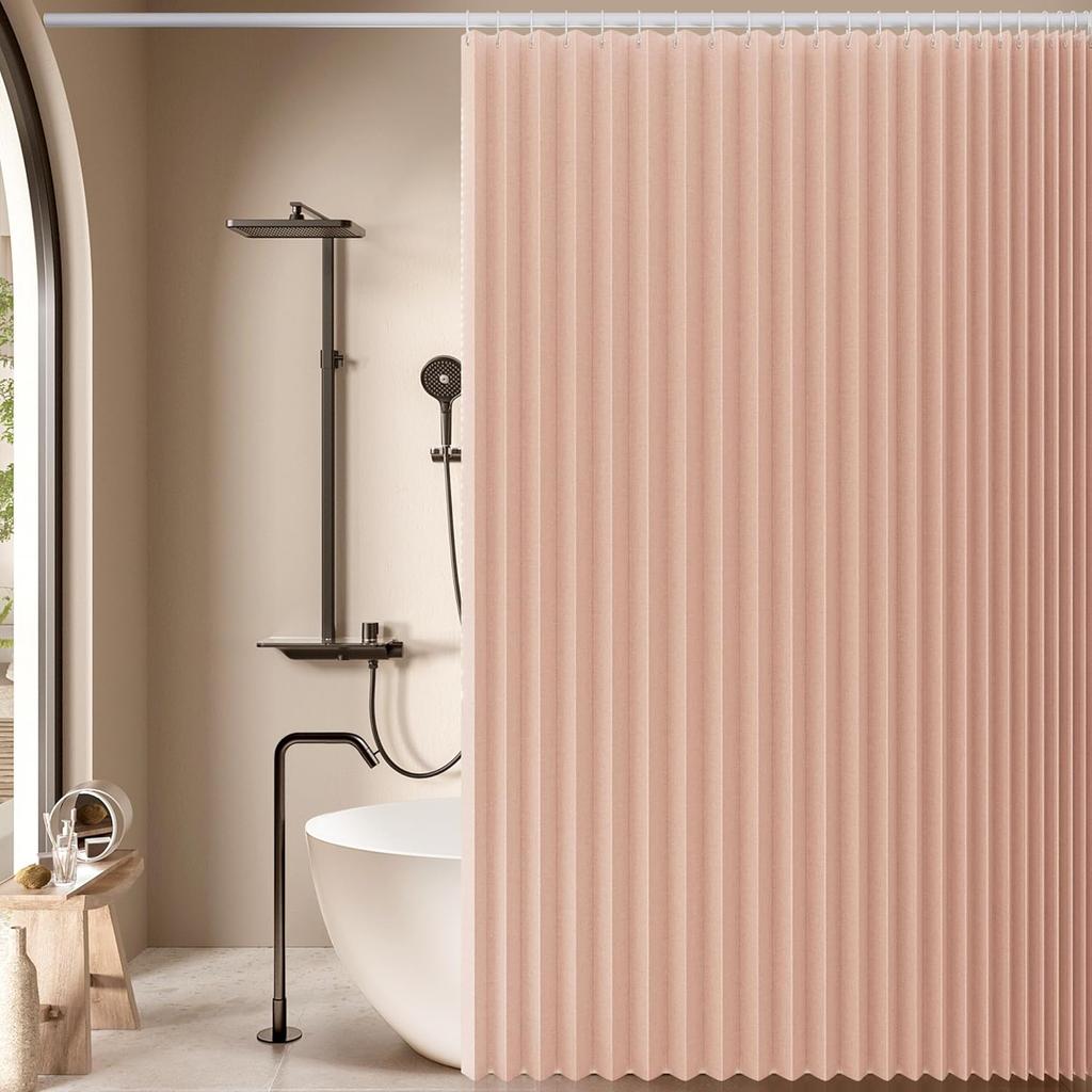 Magnetisch Vouwbaar Douchegordijn Waterdicht & Ruimtebesparend Ontwerp Met Haken Dikke Stof In 6 Kleuren Voor Moderne Badkamer Decor