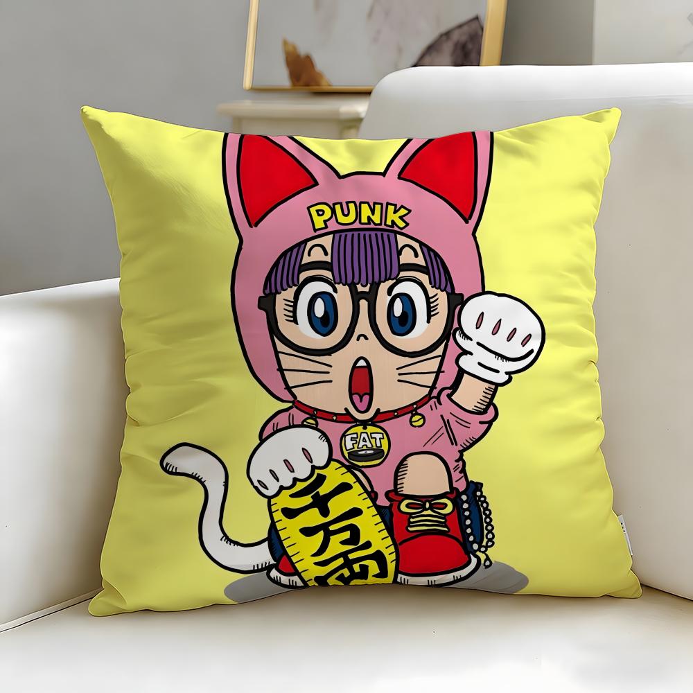 classic anime Dr Slump Cushion Cover Soft  EasyWash Pillow Case  Versatile for Couch Bed Travel and Office