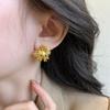 Golden Retro Sunflower Earrings for Women: Elegant, High-End, and Simple.