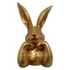 Figura de Coelho Dourada Antiga Envernizada Elegante Exibição de Primavera Artesanal Sazonal Acento para Casa Para Sala de Estar Quarto