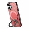 For iPhone 17 Phone Case with Rotating Kickstand Stress Relief Retro Leather Back Cover