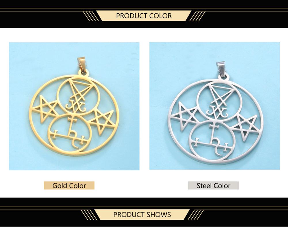 Dawapara Lilith Sigil Pendant Solomon Demon Seal Marbas Pagan Amulet Mythology Stainless Steel Charms for Jewelry Making