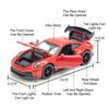 1:32 Scale Panamera 911GT3 Miniature Sports Car Model Toy Doors Opened Sound Light Pull Back Models Alloy Diecast Toys for Kids
