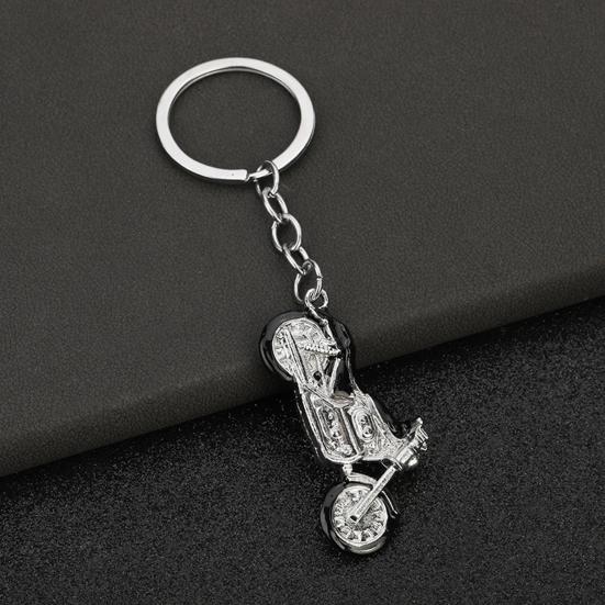Motorcycle Keychain Alloy Rhinestone Metal Key Ring  Multiple Colors Cool Car Keychain Accessories for Men Women Accessories