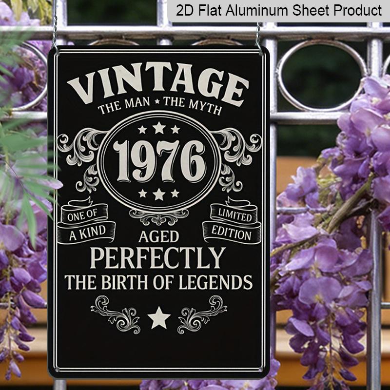 2D Flaches Vintage 1976 Limitierte Edition Metallschild 8x12 Zoll Aluminium Metall Wanddekor Schild Mit Einem 70er Jahre Retro Dekor Stil Geeignet für Zuhause