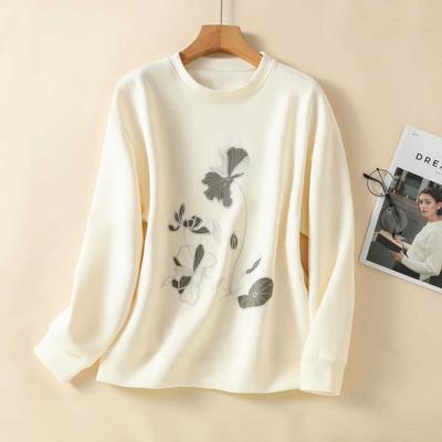 Pull Brodé Femme Automne Nouveau Début d'Automne Intérieur Décontracté Haut Polyvalent