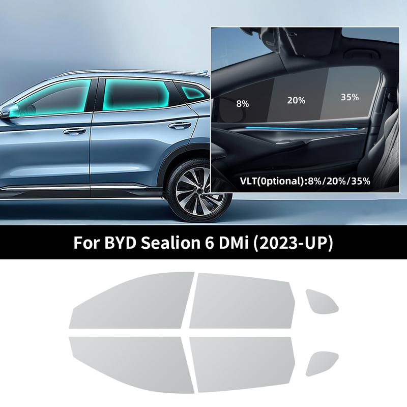For BYD Sealion 6 DMi  2024 2025 Pre-Cut Easy tall Car Window Tint Film Kit Solar Tinted Film Privacy,Heat &UV Protection