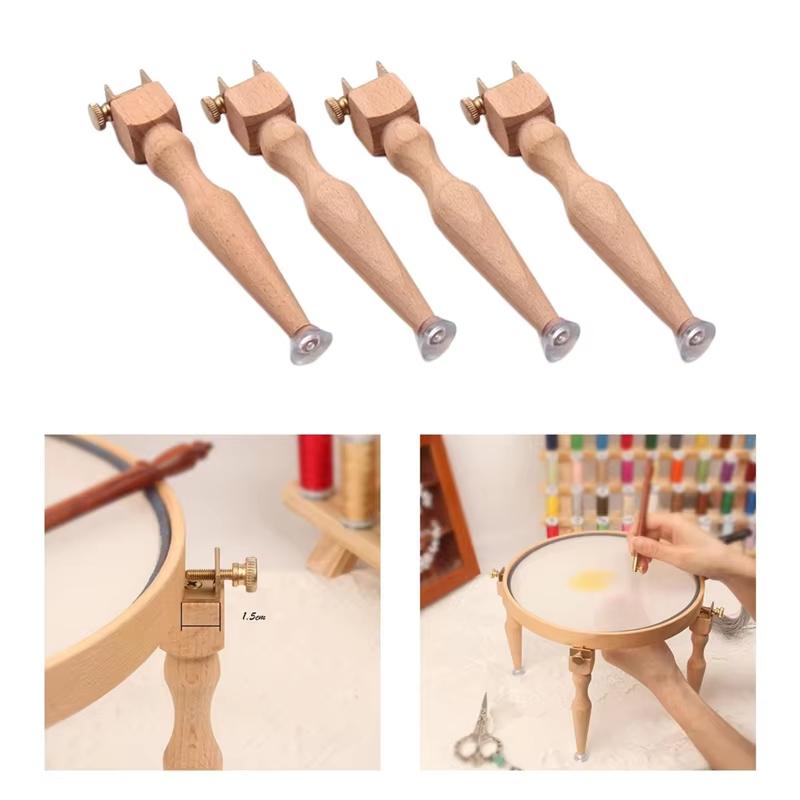 Einzelner Stickrahmen-Ständer aus Buchenholz mit PVC-Basis, 15,3 cm Bastelständer für Tisch-Sticken
