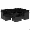 VidaXL Salon de jardin 8 pcs avec coussins noir résine tressée 3266755