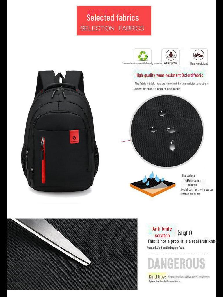 Men's Large-Capacity Computer Backpack for Short-Distance Commutes and Outdoor Activities