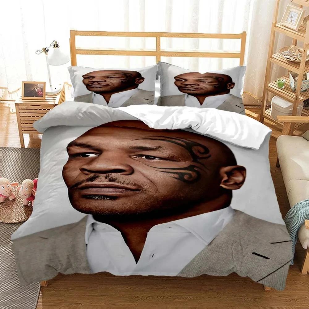 3D Print Mike Tyson Boxing Champion Bedding Set Boys Girls Twin Queen King Size Duvet Cover Pillowcase Bed Boys Adult Bedroom