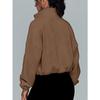 GMXIA Women's Autumn and Winter Sports Jacket with Stand-up Collar and Fleece Zipper Sweatshirt