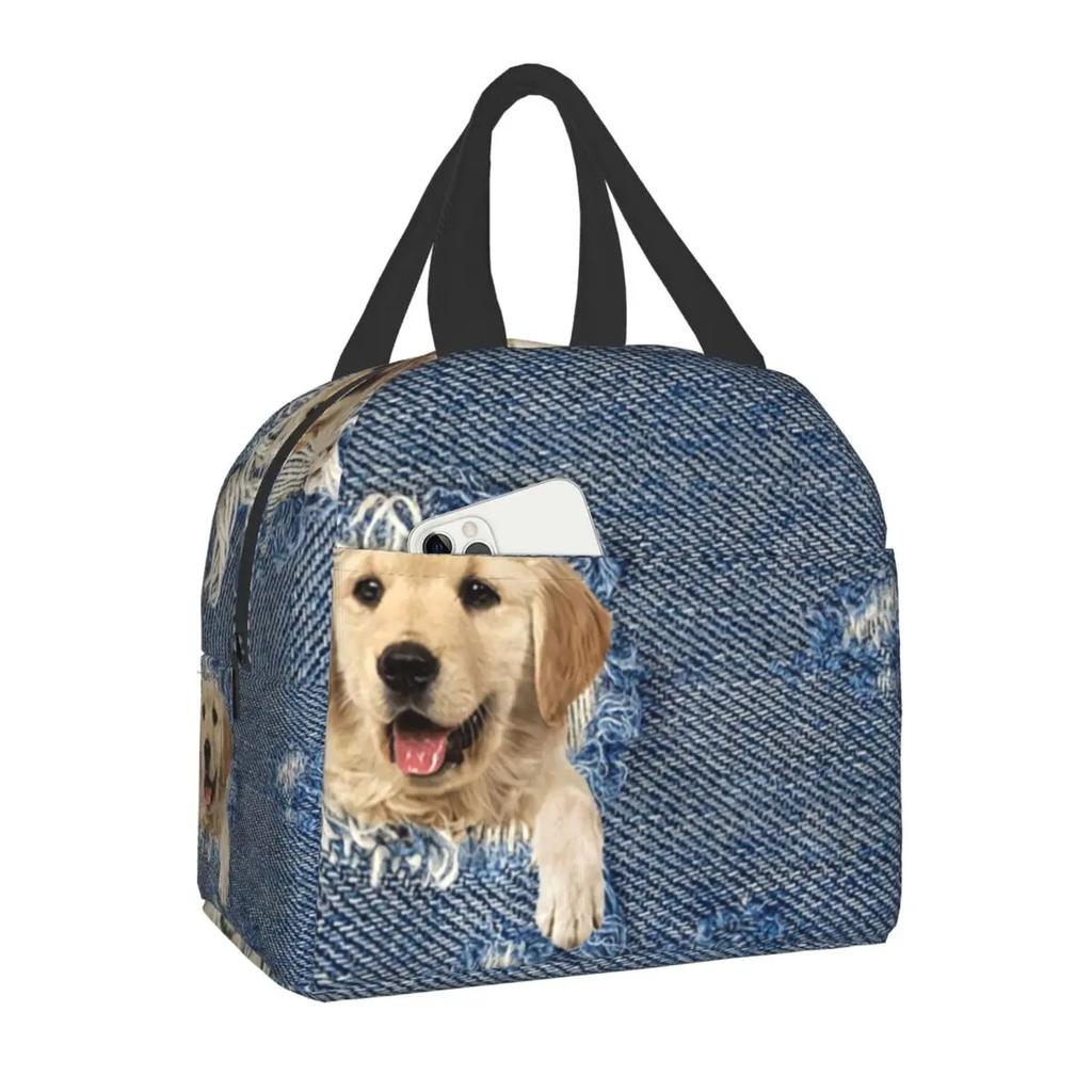Custom Border Collie Lunch Bag Women Thermal Cooler Insulated Lunch Boxes for Kids School Children Fruit Fresh Storage Bag
