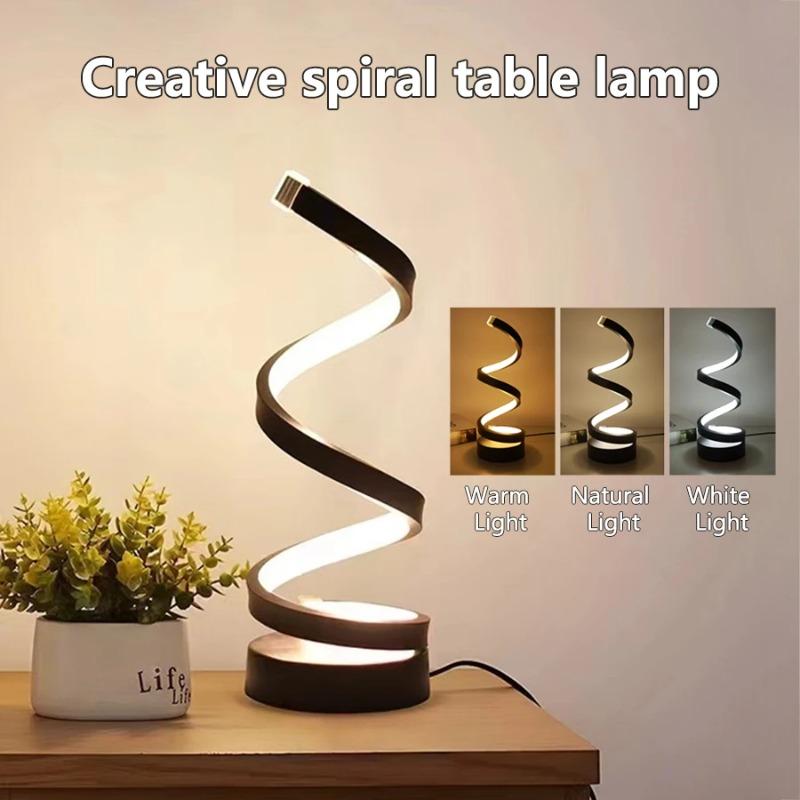 Lampe de Nuit LED Moderne en Spirale Lampe de Bureau Dimmable Lampe de Chevet Salon Lampe de Table de Chevet Bureau d'Étude Décoration de Chambre à Coucher