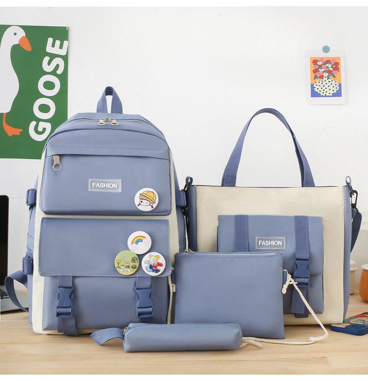 Large Capacity Korean Style Backpack for Girls - Forest Design, Perfect for Elementary and Junior High School Students