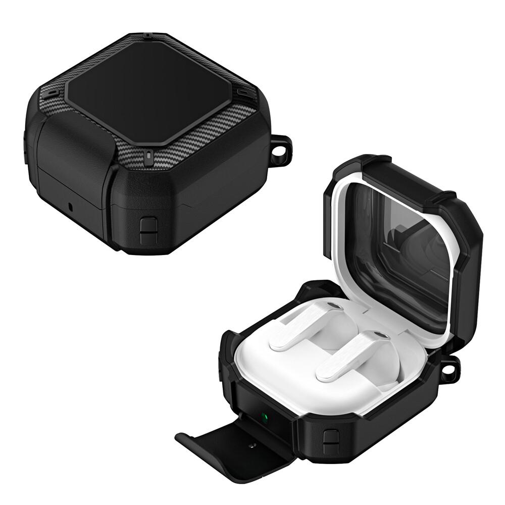 KEYSION Bluetooth Earphone Case for Samsung Buds 4 Pro Silicone+PC With Phone Stand Hook Shockproof Cover for Galaxy Buds4 4 Pro