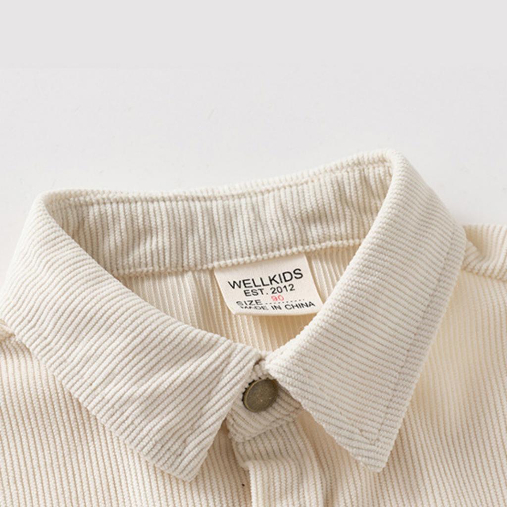 Boys' Casual Cotton Long Sleeve Stand Collar Shirt for Spring Everyday Wear