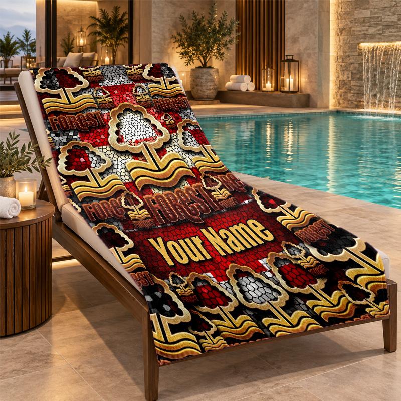 Custom Name Nottingham Forest Beach Towel Personalized Text Soft Towel Swimming Travel Bath Gift