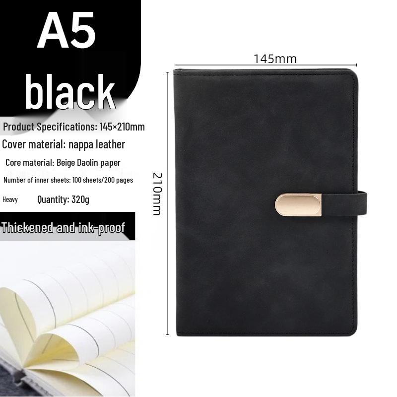 Business Notebook with Metal Buckle - Customizable Logo, Premium Conference Notepad Set