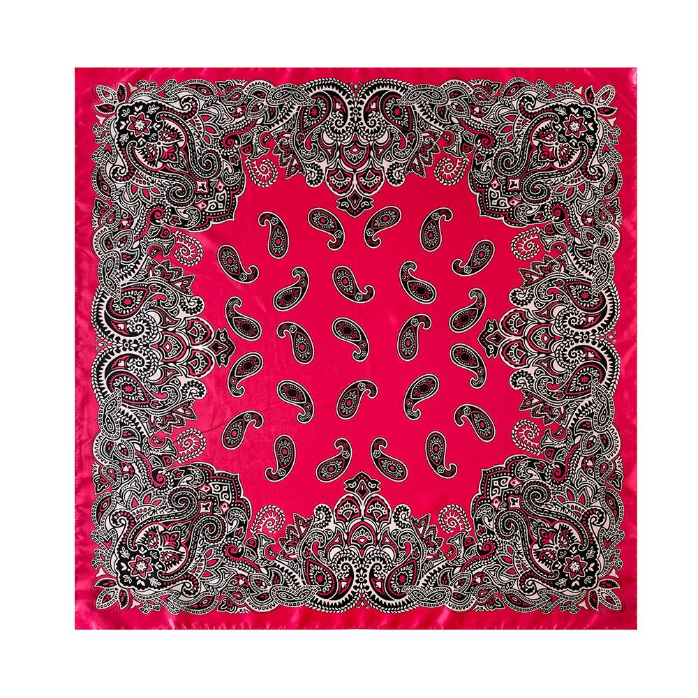 Cashew Flower Silk Scarf, 90cm Headscarf, Classic Printed Silk Scarf, Women’s Satin Square Scarf, Shawl