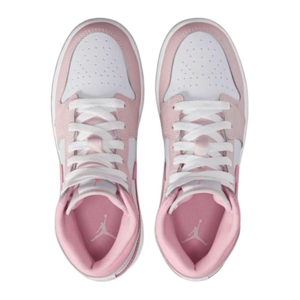 Jordan 1 Mid top Children's Basketball Shoes Pink Unisex DQ8423-600