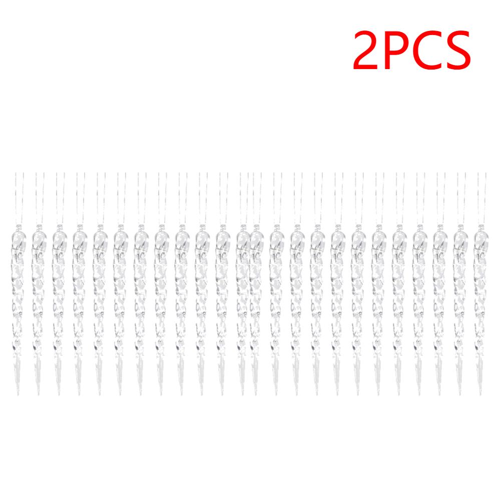 

24-72PCS Christmas Simulation Icicle Pendants Transparent Icicles Decor Ice Strip Threaded Pendant for New Year Winter Decor 36PCS серебряный