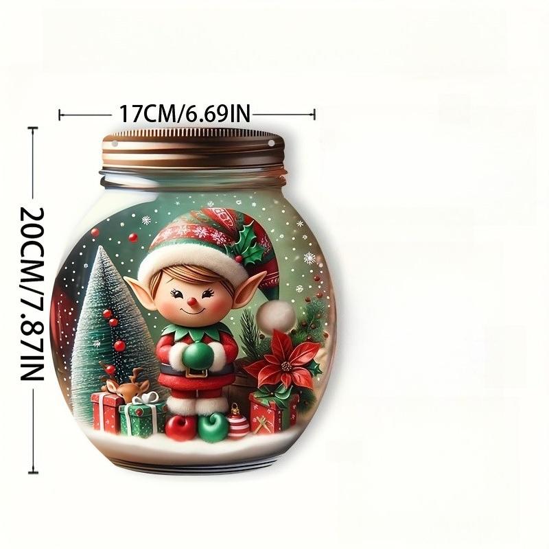 

1pcs DecorCharming Christmas Elf, Acrylic Sign, Four Seasons Decoration, with Wall Hanging, Novelty Home Decor 20*17cm