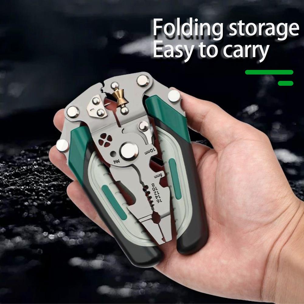 Folding Wire Peeler, Pulley Design, Multifunctional, Electrician Wire Splitter, Wire Winding pliers,Crimping Pliers, Manual Tool