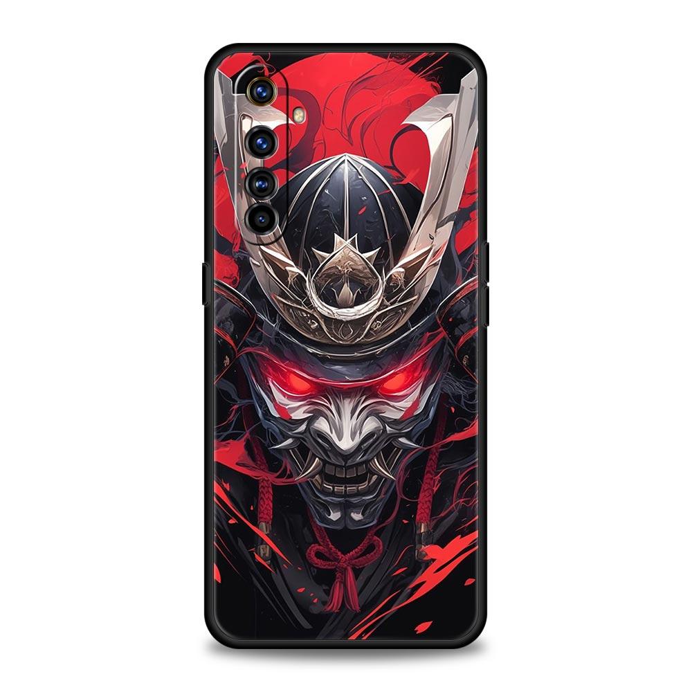 Samurai Hannya Mask Ghost Case For Realme 12 11 10 4G 9 8 5G 7 6 GT5 GT3 GT2 Pro Plus C21 C11 C25 C35 GT Neo 2 3 3T 5 Cover