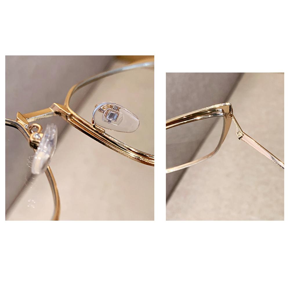 Retro Cat Eye Frame Anti Blue Light Glasses Women Photochromic Metal Frame Eyewear Trend Design Blue Light Blocking Flat Glasses