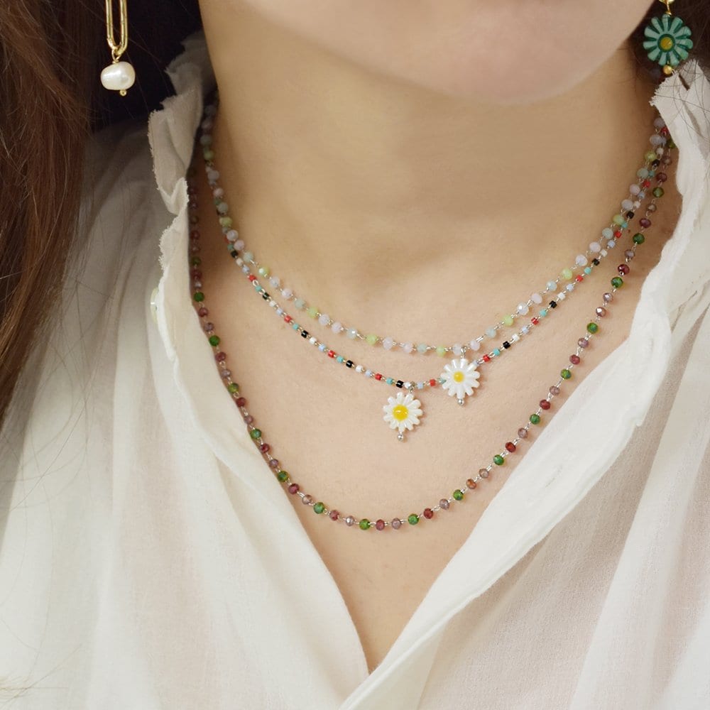 Daisy Bead Chain N Daisy Bead Chain Necklace